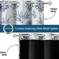 thumbnail image 3 of Vargottam Leaf Design Blackout Curtains - Set of 2 Panels, 52 x 108 Inches Each - Light Blocking & Thermal Insulated Drapes with Grommet Top for Bedroom & Living Room - Blue, 3 of 9