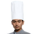 Tall Chef Hat, Extra High Pleated Cotton Toque for Executive Chefs and ...