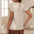thumbnail image 7 of XIAfhje Women's Sequin Tops Short Sleeve Round Neck Glitter Sparkly Party Blouse Regular Fit Going Out Shirt Clubwear Cocktail Shirt for Night Club Party Performance Costume, 7 of 7