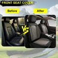 thumbnail image 5 of DIKSOAKR Front Car Seat Covers Fit For Ford Maverick 2022-2025 Waterproof Fashion Faux Leather Seat Covers 2 Seats Auto Interior Protectors(Black&Gray), 5 of 7