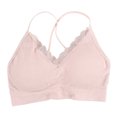 thumbnail image 1 of invisible con finos para mujer, almohadils extraíbles, es cómodos, Top para todos los días, escote en V Rosado Hugo Top de tirantes tipo bralette con relleno para mujer, 1 of 9