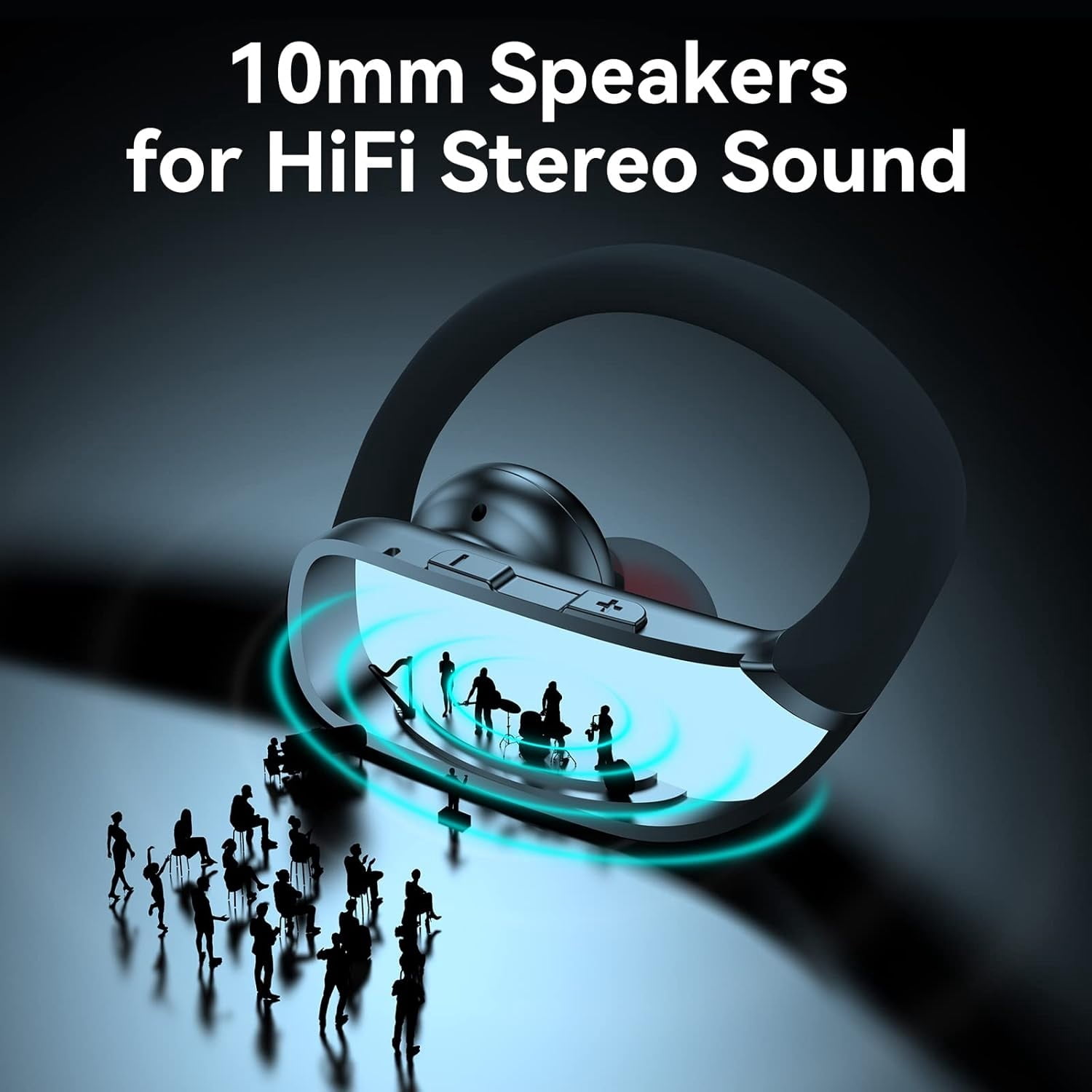 Ear Buds Wireless Earbuds Bluetooth Headphones with 80H Playtime LED Display Case, Over-Ear Hook with Mic, Stereo Sound, Easy Button Controls, Sports Earphones for Running Workout Gym