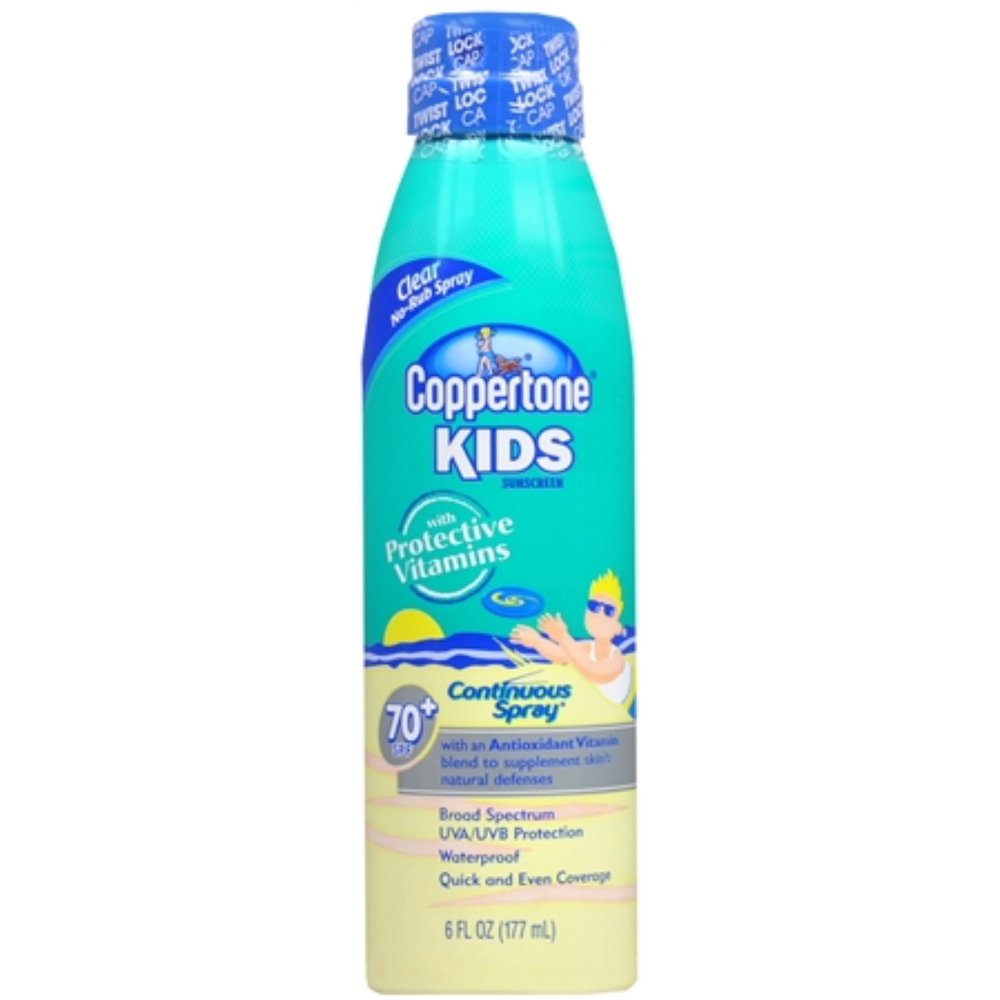 Coppertone Kids Continuous Spray Sunscreen SPF 70+ 6 oz (Pack of 6
