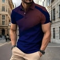 thumbnail image 3 of Ceisia Men's Summer Casual Orange-Blue Gradient Curve Mesh Short Sleeve Lapel Shirt Multicolor M Gifts, 3 of 7