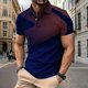 thumbnail image 3 of Ceisia Men's Summer Casual Orange-Blue Gradient Curve Mesh Short Sleeve Lapel Shirt Multicolor M Gifts, 3 of 7