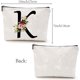 thumbnail image 2 of Bolsa de maquillaje con la letra K, bolsa de lona para cosméticos, estuche multiusos para bolígrafos, neceser con cremallera, neceser de viaje, monedero, kit de supervivencia portátil., 2 of 6