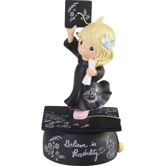 Precious Moments Believe in Possibility Graduation Cap Musical Figurine, 6.5"H