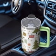 thumbnail image 4 of 40oz Christmas Ornaments Tumbler with Lid and Straw, Stainless Steel Cup with Handle Plaid Travel Coffee Mug, Holiday Presents, 4 of 4