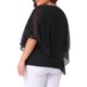 thumbnail image 3 of Blusa de chiffon de doble capa con cuello en V para mujeres de tallas grandes Agnes Orinda 4X negra, 3 of 6