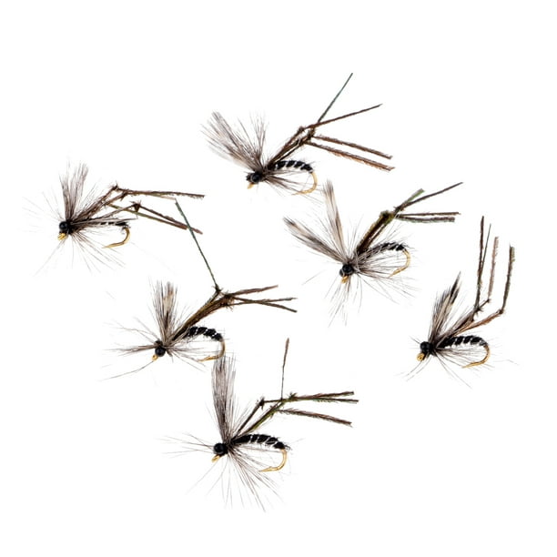 6 Pieces Black Fishing Flies Fishing Trout Salmon Lures 2.2cm/0.9 Inch