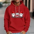 thumbnail image 2 of qelini Funny Hoodies for Men Christmas Long Sleeve Pullover Dwarf Print Drawstring Hooded Sweatshirts Holiday Tops, 2 of 3