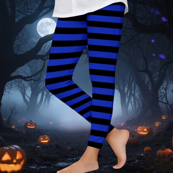 YUNAFFT Girls Printed Leggings Halloween Cosplay Striped Outerwear Anti-Mosquito Slim-Fit Pants Festive Y2K Style