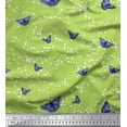 thumbnail image 1 of Soimoi Green Velvet Fabric Dot & Butterfly Decor Fabric Printed Yard 58 Inch Wide, 1 of 1