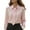 Pink, variant on Women's French Collar Long Sleeve T-Shirt with Matching Tie, Solid Color Business Casual Blouse, Elegant Pullover Top for Work, Office, Fall Spring Daily Outfits Black L