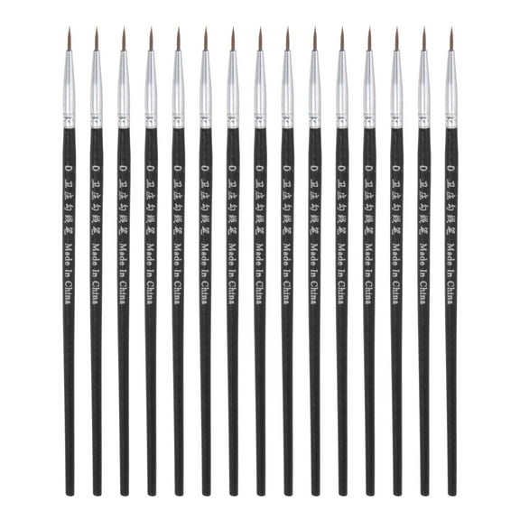 Uxcell 30pcs Detail Paint Brushes 6mm Nylon Painting Brush for Watercolor Acrylic Painting(0#), Black