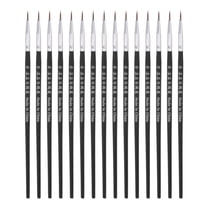 Uxcell 30pcs Detail Paint Brushes 6mm Nylon Painting Brush for Watercolor Acrylic Painting(0#), Black