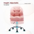thumbnail image 6 of DeeHome Teddy Velvet Makeup Pink Home Office Chair Bling Desk, Nail Desk for Women,Vanity Chair, Adjustable Height, Rolling Wheels, 6 of 9
