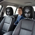 thumbnail image 4 of Scary Face Protector Covers for Cars, Car Headrest Covers, Ghost Face Headrest Covers, Car Headrest with Glowing-Eye Effects, Universal for Car Vehicle Truck SUV for Halloween Car Decor, Reusable, 4 of 7