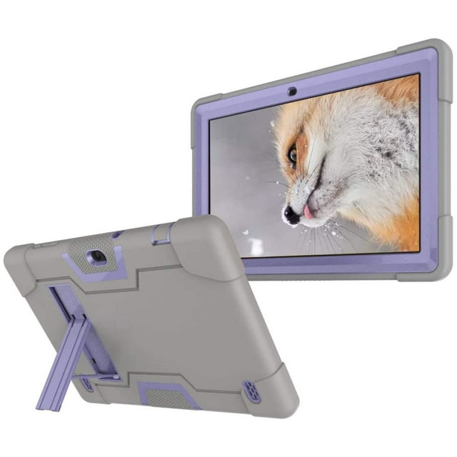 Mignova pour Vankyo Matrixpad z4/Z4 Pro Case, Antichoc Antichute Hybride Robuste Armure avec Béquille Intégrée Étui de Protection Intégrale pour Vankyo Matrixpad z4/Z4 Pro Tablette 10 Pouces (Gris/violet)