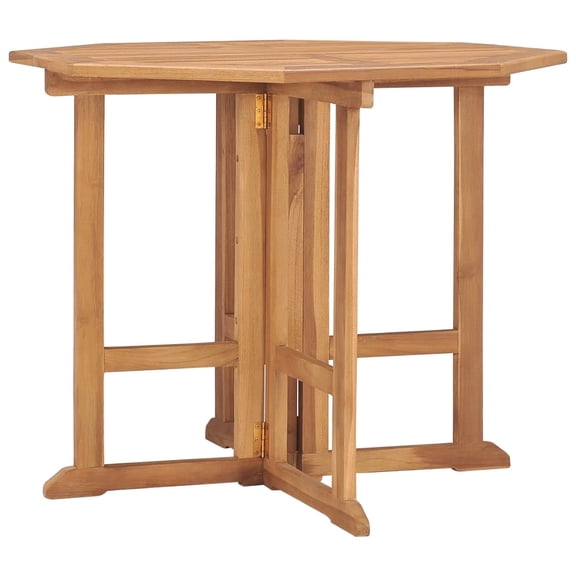 vidaXL 35.4 in Solid Teak Wood Folding Outdoor Dining Table