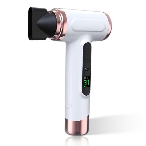 Secador de pelo inalámbrico recargable de 15000 mAh y 200 W con calor ajustable para viajes y acampada.