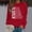 Red, variant on Women's Fashion Casual Round Neck God Letter Printed Hoodie Ladies Hooded Sweatshirts Good Vibe Sweatshirt Women Jacket with Hoodie Cute Fashion Top Women Ladies Small Zip up Jacket Cute Baggy Shirt