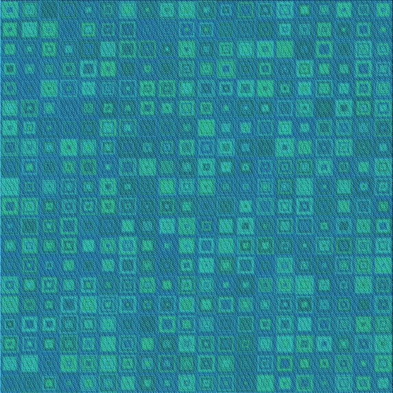 Ahgly Company Indoor Square Patterned Dark Turquoise Green Area Rugs, 5' Square