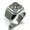 Silver, variant on Stainless Steel Aztec Strength Rune Engraved Square Flat Top Biker Style Polished Signet Ring