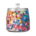 thumbnail image 7 of Yayeee Ashtray with Lid for Cigarette Smokeless Stainless Steel Home Ash Holder, Light Colorful Circles, 7 of 7