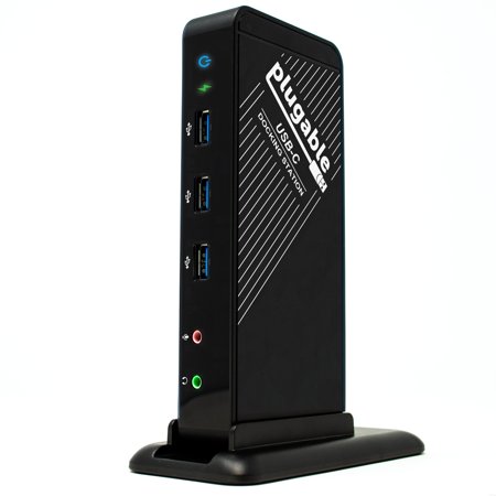 Plugable USB C Dock with Charging Compatible with Thunderbolt 3 and USB-C MacBooks