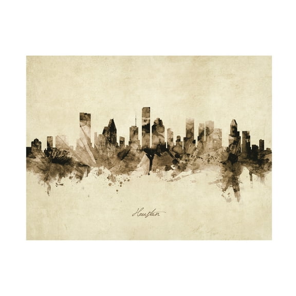 Michael Tompsett 'Houston Texas Skyline Vintage' Canvas Art
