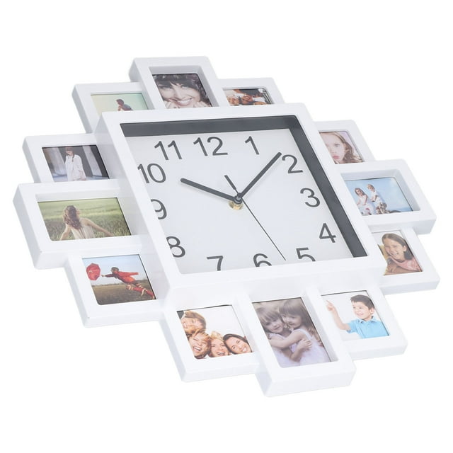 Photo Frame Wall Clock, ABS 15.35in DIY Frame Clock Eco Friendly For Home Decor