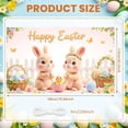 thumbnail image 2 of Cute Cartoon Happy Easter Banner Pastel Color Easter Backdrop Floral Decoration Easter Display for Easter Party Home Decoration Outdoor Celebration, 2 of 8