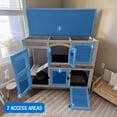 thumbnail image 6 of Suumerpety Rabbit Hutch with Wheels, Two Story Indoor Bunny Cage Outdoor Guinea Pig Cage with 2 Deep No-Leak Plastic Trays & Easy Mobility, 6 of 12