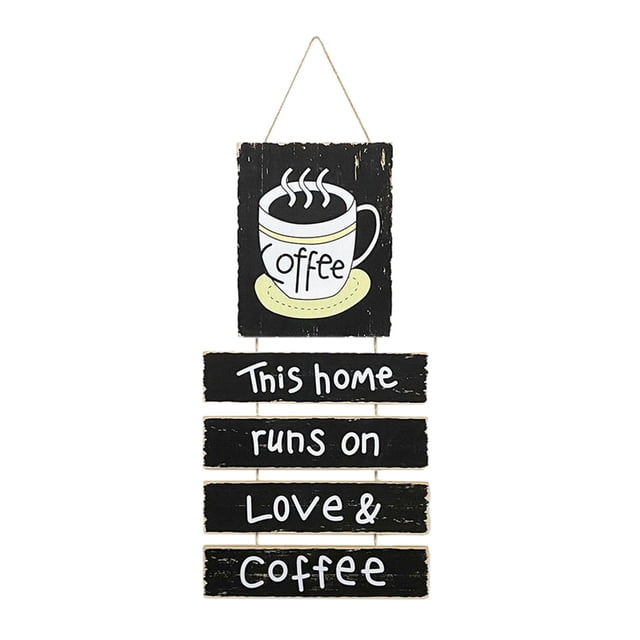 Placas de café, letrero para puerta, decoración de estación de café, colgador de decoración artística, cafetería, cafetería, Bar, letrero de madera , negro Soledad Placa de café