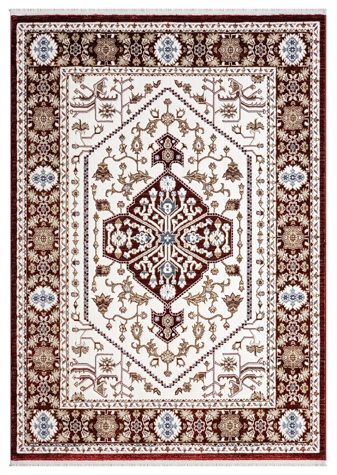 United Weavers Riviera Delphine Area Rug, Border Pattern, Burgundy, 5'3" X 7'2"