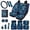 Butterfly Floral Blue, variant on Ladybug Auto Seat Cover Set 17Pcs Car Seat Covers Front and Back Full Set for SUV Truck Sedan with Seat Belt Covers Center Console Pad Steering Wheel Cover Red