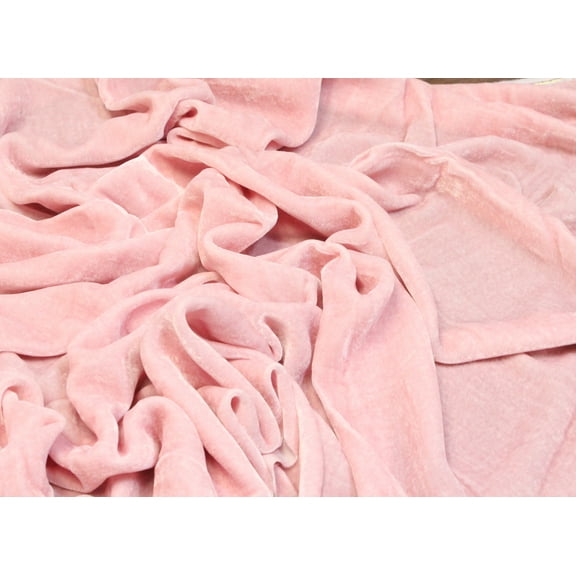 DECORATIVE SILK INC. SILK RAYON VELVET SOLID FABRIC 45” WIDE By The Yard ( PINK )
