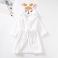 thumbnail image 2 of NOLDARES Boys Girls Robe Kids Flannel Hooded Bathrobe Sleepwear Pajamas Toddler Soft Plush Robes for Girls,White,2-3 Y, 2 of 9