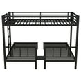thumbnail image 6 of Heavy Duty Triple Bunk Bed, Twin Over Twin Bunk Beds for 3, with Guardrails and Ladder & Slat Support, Metal Bunk Bed Convertible into 3 Separate Bed, No Box Spring Need,Black, 6 of 8