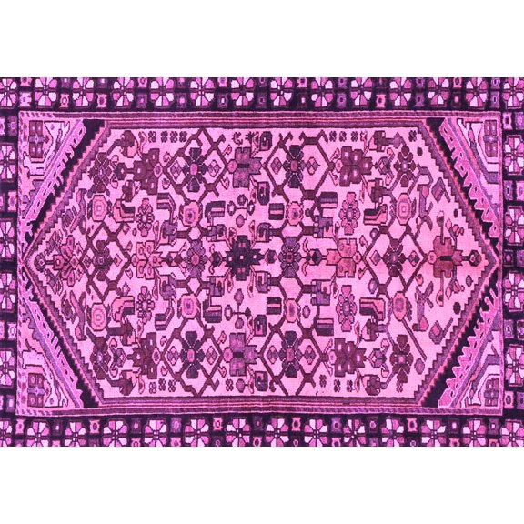 Ahgly Company Indoor Rectangle Persian Purple Traditional Area Rugs, 5' x 7'
