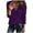 Purple, variant on Gnshining Knit Ribbed Sweatshirt for Women Long Sleeve V Neck Casual Tops Early Fall Fashion Raglan Solid Color Loose Blouse