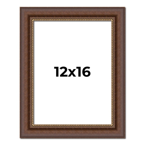 12x16 Copper and Brown Real Wood Picture Frame Width 2 inches | Interior Frame Depth 0.5 inches |