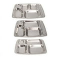 thumbnail image 5 of Stainless Steel Kids Snack Tray School Canteen Food Lunch Box Plate 4/5/6 Grids, 5 of 5