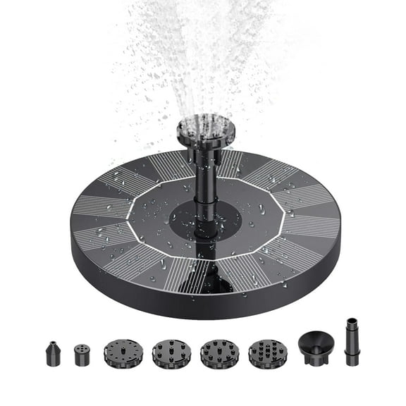 CACAGOO 1W Solar Fountain Pump with 6 Nozzles Water Pump Floating Fountain