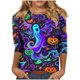 thumbnail image 2 of Ailaofu 3/4 Length Sleeve Women Tops Crew Neck Blouses Dressy Casual Summer T Shirts Loose Fit Business Work Clothes, 2 of 4