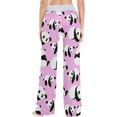 thumbnail image 4 of FREEAMG Women Pajama Pants Lounge Pants Long Stretch Comfy Sleepwear Pink Panda Cute, 4 of 7