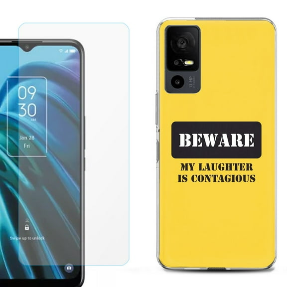 OneToughShield ® for TCL 40 XE 5G Shockproof Fashion Phone Case, with Tempered Glass Screen Protector - Laughter