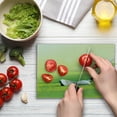 thumbnail image 3 of Golf Cutting Board, Lets Golf Theme with Close Up View of Clubs on the Field Sports Game, Decorative Tempered Glass Cutting and Serving Board, in 3 Sizes, by Ambesonne, 3 of 5