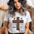 thumbnail image 2 of Faith 2 Peter 1:5-7 Christian Bible Verse Ornate Cross T-Shirt, Black, Size M, 2 of 6